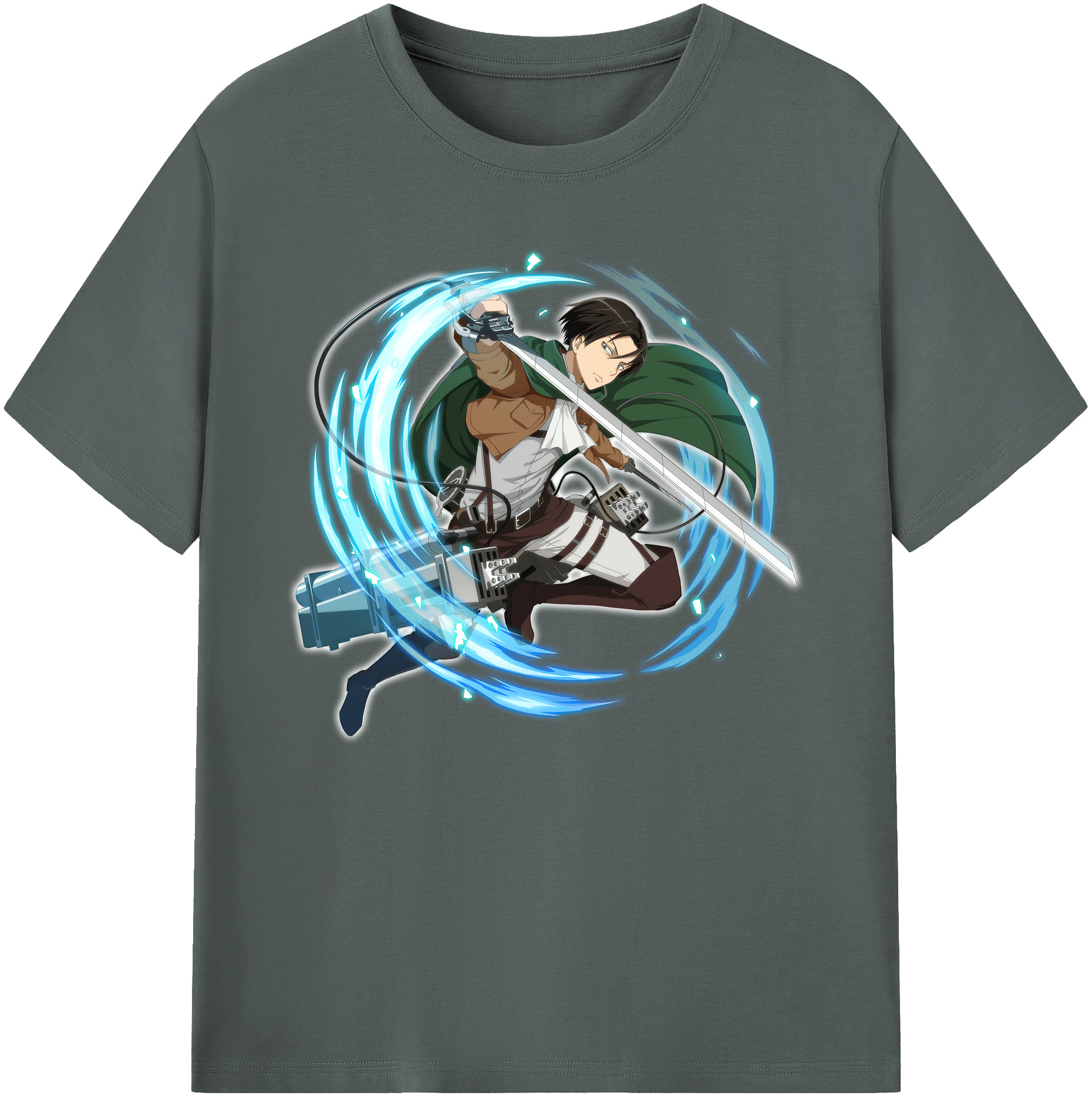 （画像用） 進撃の巨人 リヴァイ·アッカーマン Attack on Titan Levi Ackerman 綿100％ メンズ半袖Tシャツ｜肌触りやわらか＆通気性